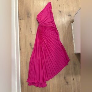 Mango Viral Asymmetrical Pleated Dress